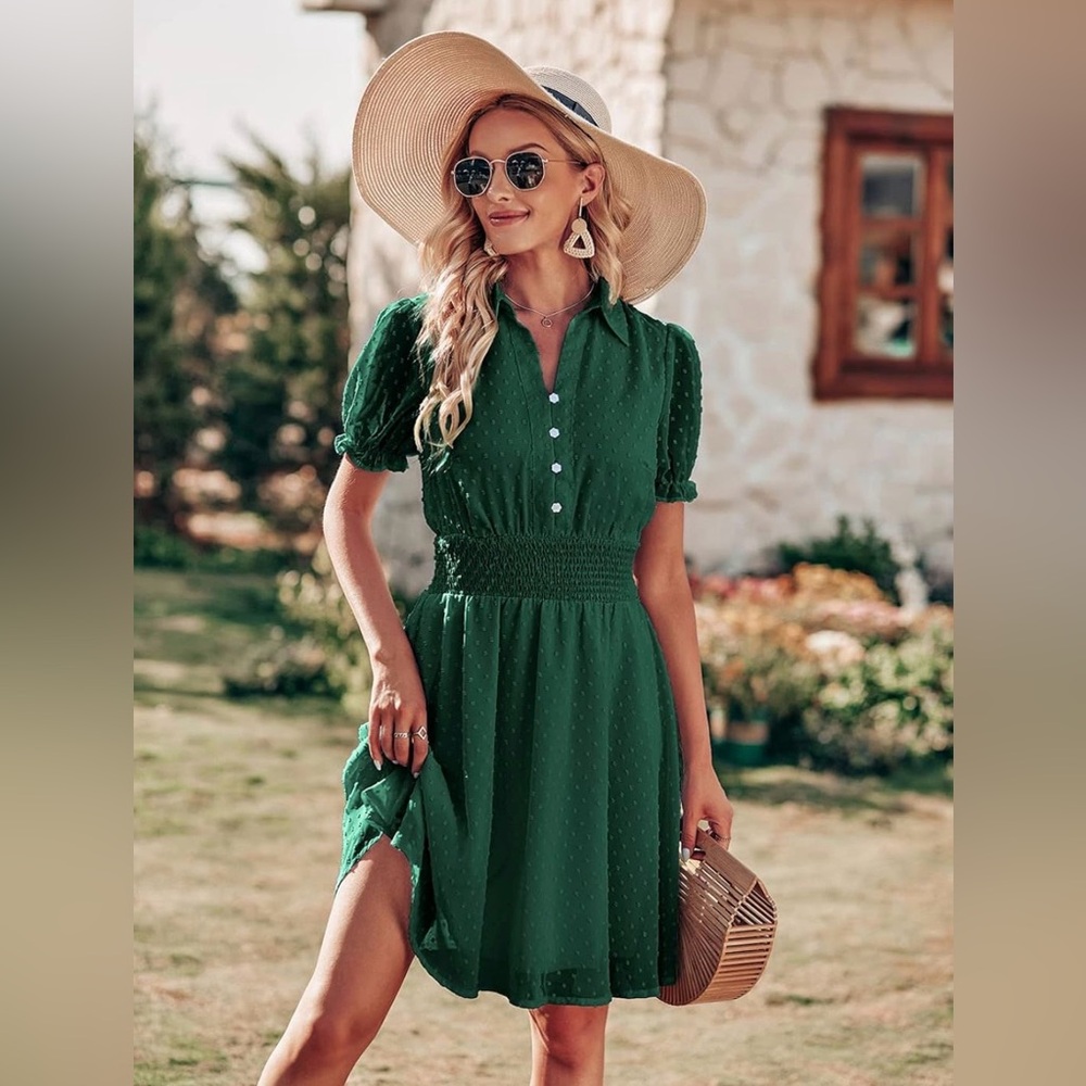 NEW Pretty Garden Green Dress